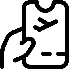 Plane Boarding Pass Hand Icon from Ultimate Regular Set