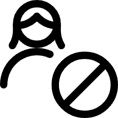 Single Woman Actions Block Icon from Ultimate Regular Set