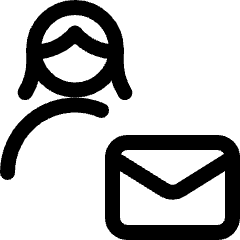 Single Woman Actions Email Icon from Ultimate Regular Set