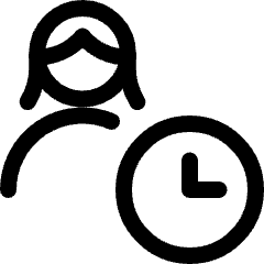 Single Woman Actions Time Icon from Ultimate Regular Set