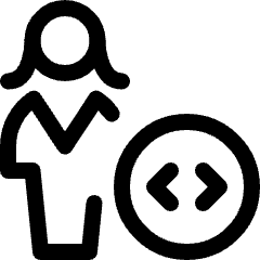 Single Woman Actions Coding Icon from Ultimate Regular Set