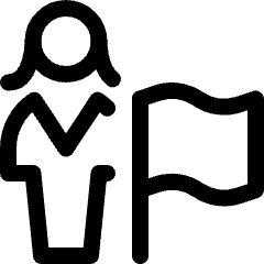 Single Woman Actions Flag Icon from Ultimate Regular Set