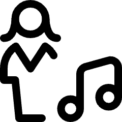 Single Woman Actions Music Icon from Ultimate Regular Set