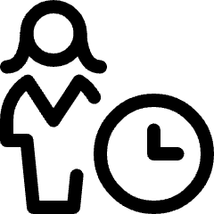 Single Woman Actions Time Icon from Ultimate Regular Set