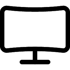 Modern Tv Curvy Edge Icon from Ultimate Regular Set