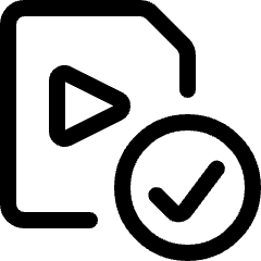 Video File Check Icon from Ultimate Regular Set