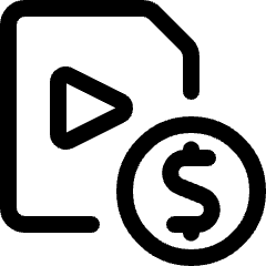 Video File Dollar Icon from Ultimate Regular Set