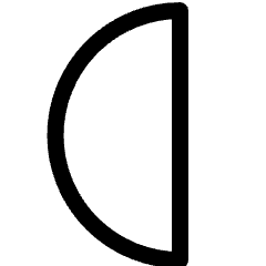 Night Moon Half Icon from Ultimate Regular Set