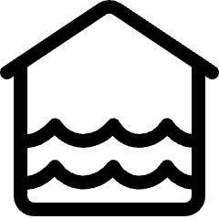 Natural Disaster Flood House Indoor Icon from Ultimate Regular Set