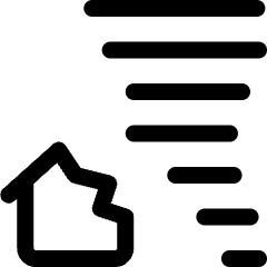 Natural Disaster Hurricane House Damaged Icon from Ultimate Regular Set