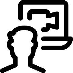 Meeting Team Laptop Man Icon from Ultimate Regular Set