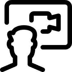 Meeting Team Monitor Man Icon from Ultimate Regular Set