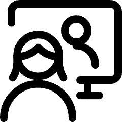 Meeting Team Monitor Woman 1 Icon from Ultimate Regular Set