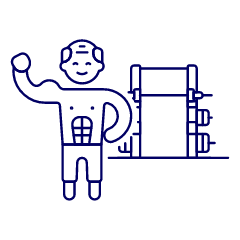Training Bodybuilder 11 Illustration from UX Line Set