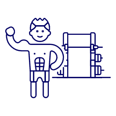 Training Bodybuilder 7 Illustration from UX Line Set