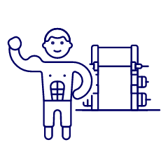 Training Bodybuilder 9 Illustration from UX Line Set