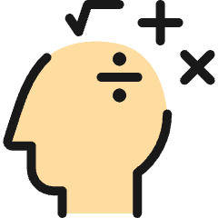 Study Maths Brain Icon from Ultimate Colors Set