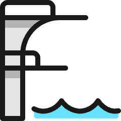 Swimming Diving Board Icon from Ultimate Colors Set