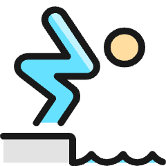 Swimming Jump Icon from Ultimate Colors Set