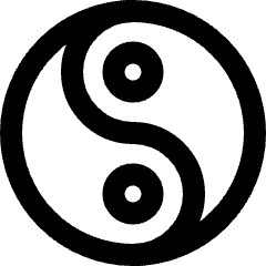 Yin Yang Symbol Icon from Sharp Line Set
