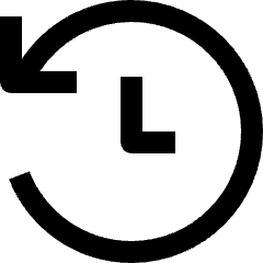 Clean line icon of a circular arrow surrounding clock hands. Used for synchronization, time refresh, and schedule updates.