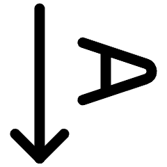 Text Rotations Down 90 Icon from Ultimate Regular Set