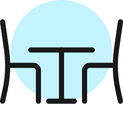 Table Restaurant Icon from Ultimate Colors Set