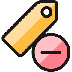 Tags Minus Icon from Ultimate Colors Set