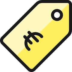 Tag Euro Icon from Ultimate Colors Set