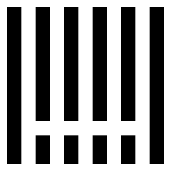 Clean line icon of barcode bars with tall outer and short inner bars. Used for scans, inventory, and checkout.