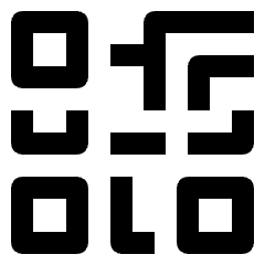 Clean line icon of a QR code with three corner squares. Used for scanning, links, payments, and digital access.