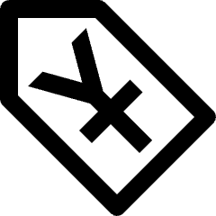 Clean line icon of a price tag with a Japanese yen symbol. Used for currencies, pricing, discounts, and payments.