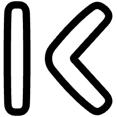 Arrow Chevron First Page Icon from Plump Line Set