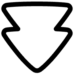 Double Tailless Triangle Arrow Down Icon from Plump Line Set