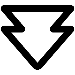Double Tailless Triangle Arrow Down Icon from Core Remix Set