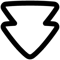 Double Tailless Triangle Arrow Down Icon from Plump Remix Set