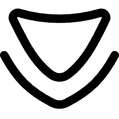 Double Tailless Triangle Arrow Down Icon from Flex Line Set