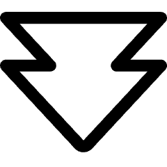 Double Tailless Triangle Arrow Down Icon from Core Line Set