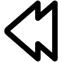 Double Tailless Triangle Arrow Left Icon from Core Remix Set