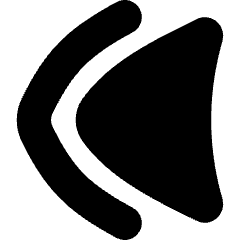 Double Tailless Triangle Arrow Left Icon from Flex Solid Set