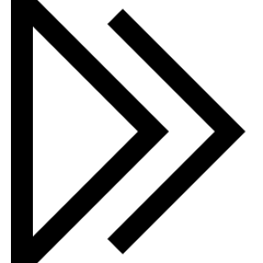 Double Tailless Triangle Arrow Right Icon from Sharp Line Set