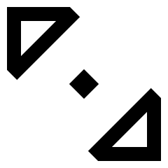 Tailless Triangle Arrow Diagonal Scroll 2 Icon from Sharp Line Set