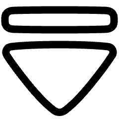 Tailless Triangle Arrow Down 2 Icon from Plump Line Set