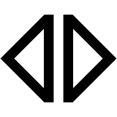 Tailless Triangle Arrow Expand Horizontal Icon from Sharp Line Set