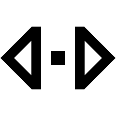 Tailless Triangle Arrow Horizontal Scroll Icon from Sharp Line Set