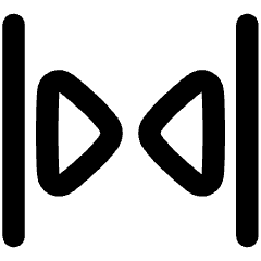 Tailless Triangle Arrow Shrink Horizontal 2 Icon from Plump Remix Set