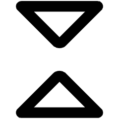 Tailless Triangle Arrow Shrink Vertical Icon from Core Remix Set