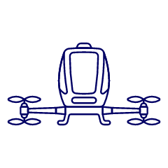 Taxi Drone 2 Illustration from UX Line Set