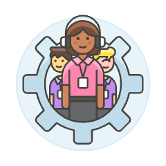 Tech Support Team 2 Illustration from UX Colors Set