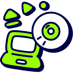 Laptop Play Disc Icon from Stickies Duo Set